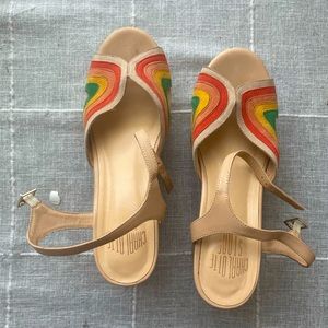 Charlotte Stone Donna rainbow retro platform - size 9